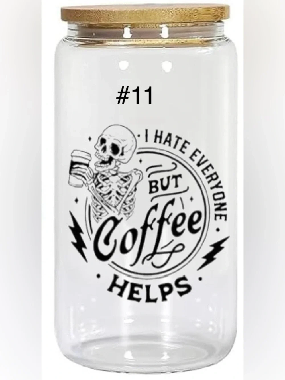 Buy now* 16 ounce glass tumbler sassy skeleton - Picture 12 of 15